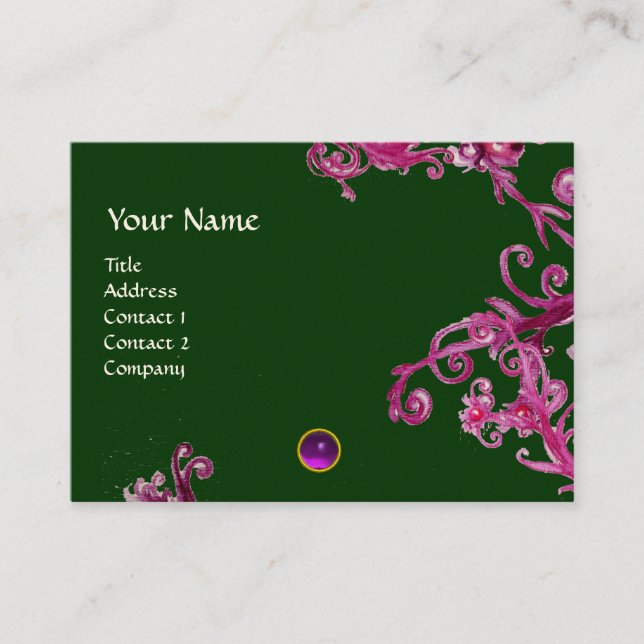 CARTE DE VISITE BÉRIES MAGIQUES PURPLE AMÉTHYST GEM MONOGRAM (Devant)