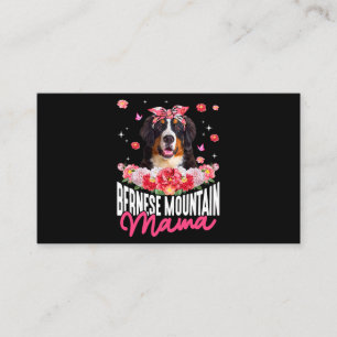 Carte De Visite Bernese Mountain Mama Flower Bandana Amoureux des