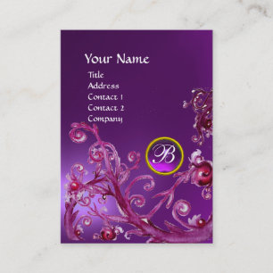 Carte De Visite BERRIES MAGIQUES MONOGRAM GEM améthyste violet
