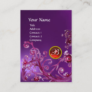 Carte De Visite BERRIES MAGIQUES MONOGRAM GEM améthyste violet rou