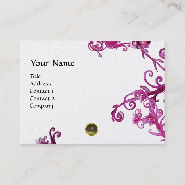 Carte De Visite BERRIES MAGIQUES MONOGRAM gem gris platine (Devant)