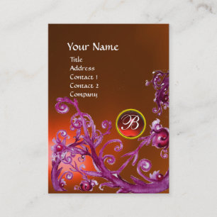Carte De Visite BERRIES MAGIQUES MONOGRAM GEM topaz rouge orange