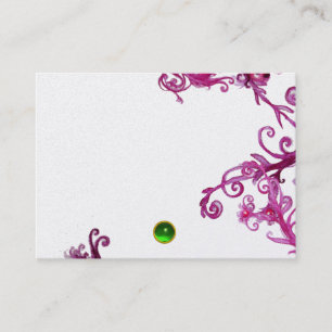 Carte De Visite BERRIES MAGIQUES MONOGRAM Green Gem, Pearle blanch