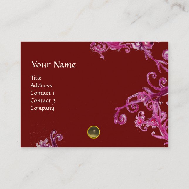 Carte De Visite BERRIES MAGIQUES MONOGRAM gris-gemme (Devant)