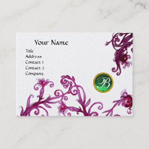 Carte De Visite BERRIES MAGIQUES MONOGRAM jade perle verte