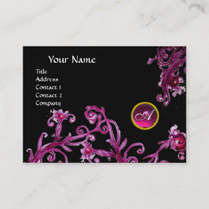 Carte De Visite BERRIES MAGIQUES MONOGRAM noir gem rose