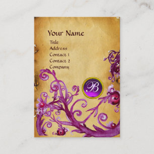 Carte De Visite BERRIES MAGIQUES MONOGRAM Parchemin GEM violet