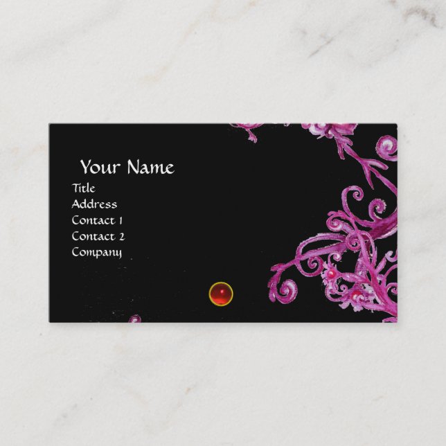 Carte De Visite BERRIES MAGIQUES MONOGRAM perle bleue (Devant)