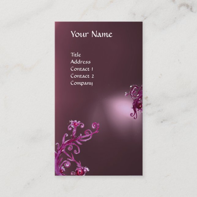 Carte De Visite BERRIES MAGIQUES MONOGRAM violet (Devant)
