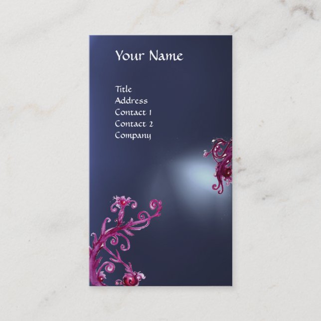 Carte De Visite BERRIES MAGIQUES MONOGRAM violet (Devant)