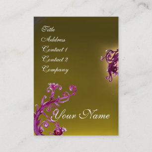 Carte De Visite BERRIES MAGIQUES MONOGRAM violet jaune rouge