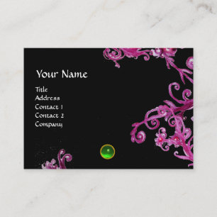 Carte De Visite BERRIES MAGIQUES MONOGRAM violet rose rose noir ve