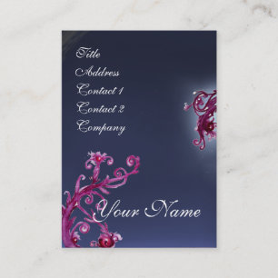 Carte De Visite BERRIES MAGIQUES MONOGRAM violet rouge bleu foncé