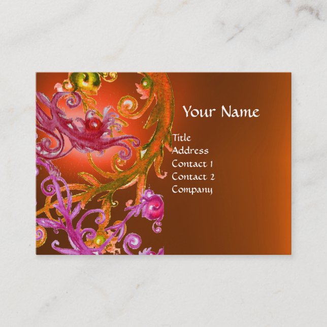 Carte De Visite BERRIES ROUGES SWIRLS GEMSTONE orange (Devant)