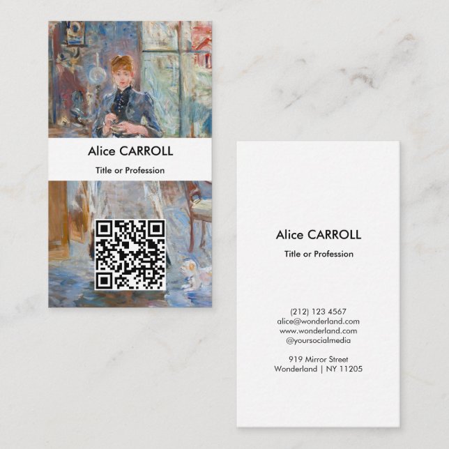 Carte De Visite Berthe Morisot - Dans la salle à manger - Code QR (Devant / Derrière)