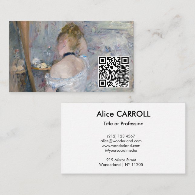 Carte De Visite Berthe Morisot - Femme à sa toilette - Code QR (Devant / Derrière)
