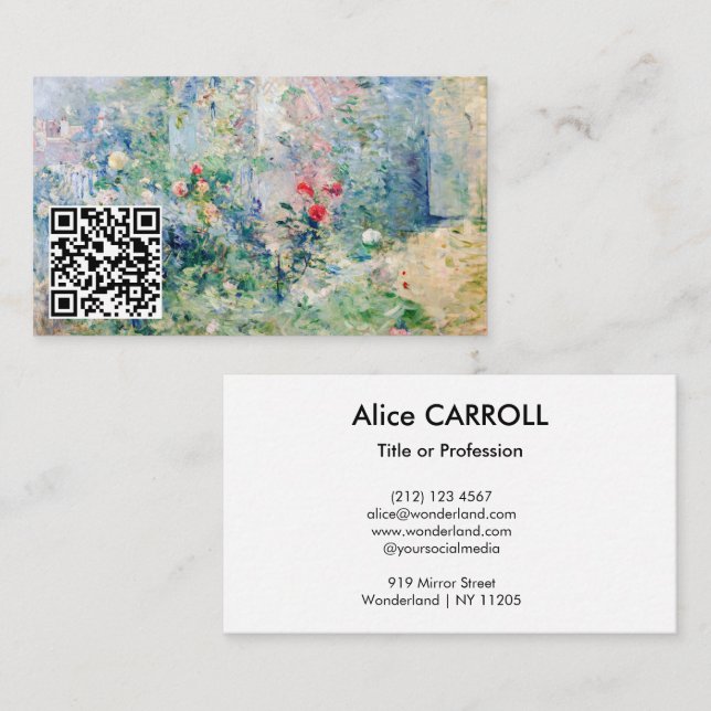 Carte De Visite Berthe Morisot - Le jardin à Bougival - Code QR (Devant / Derrière)
