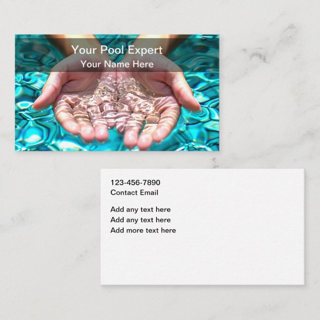 Carte De Visite Best Swimming Pool Service Modern  (Devant / Derrière)