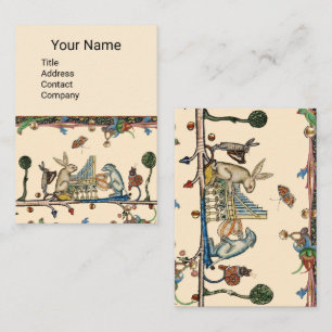 Carte De Visite BESTIAIRE MÉDIÉVAL FAISANT DE LA MUSIQUE, Lapin, C