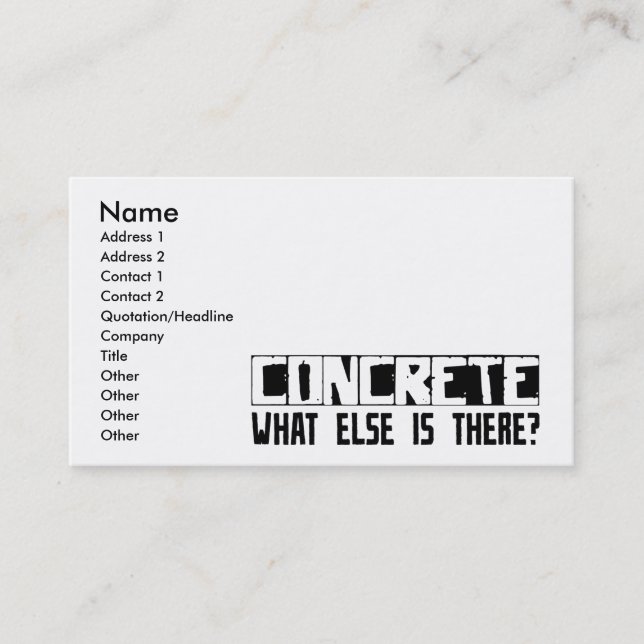 Carte De Visite Béton quoi encore est là ? (Devant)