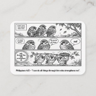 Carte De Visite Bible Écriture Phillipiens Dessin Animé Moineau Ar