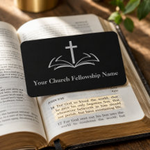 Bible Ouvert Croix Noire Pasteur d'église