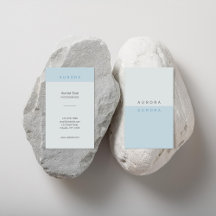 Carte de visite bicolore bleu minimaliste