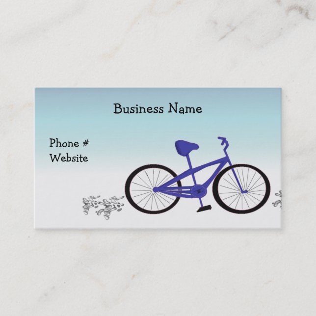 Carte De Visite Bicyclette Bleue (Devant)