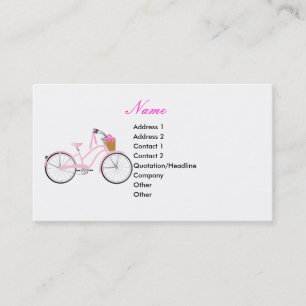 Carte De Visite Bicyclette rose avec des flammes