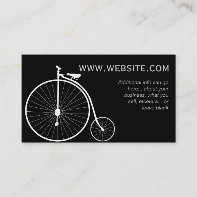 Carte De Visite Bicyclette vintage noire (Devant)