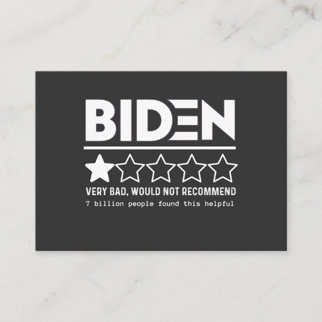 Carte De Visite Biden Very Bad Would Not Recommend T-Shirt (Devant)