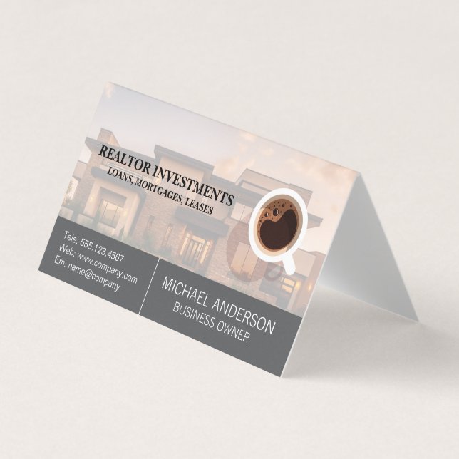 Carte De Visite Bien immobilier | Tasse de café (Devant)