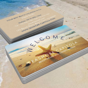 Carte De Visite BIENVENUE ! Beach Sunset Beach Location de maisons