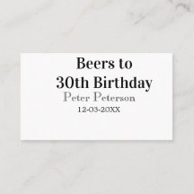 Bière pour 30e anniversaire nom date homme élégant