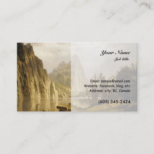Carte De Visite Bierstadt Albert Rivière Merced Vallée de Yosemite (Devant)