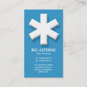 Carte De Visite Big Asterisk - Bleu (3399CC)