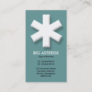 Carte De Visite Big Asterisk - Turquoise Grey (669999)