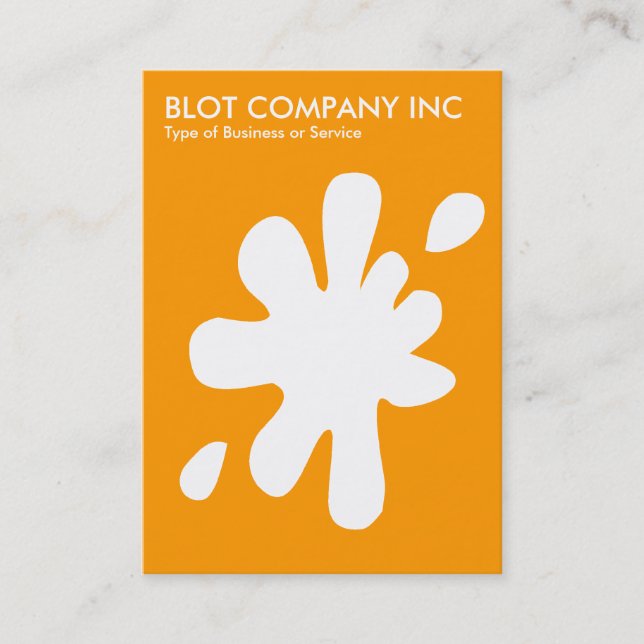 Carte De Visite Big Blot - Blanc sur Orange FF9900 (Devant)