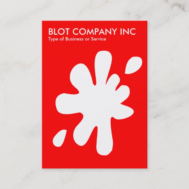 Carte De Visite Big Blot - Blanc sur Rouge FF0000 (Devant)