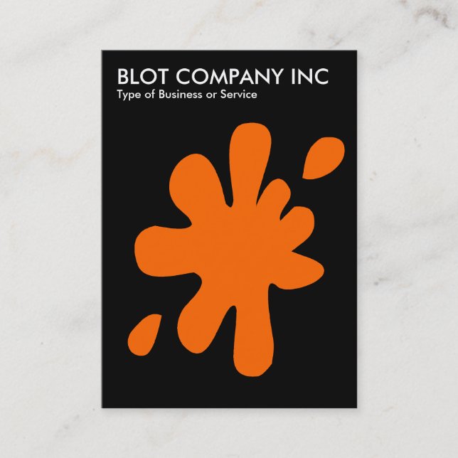 Carte De Visite Big Blot - Orange sur Noir (Devant)