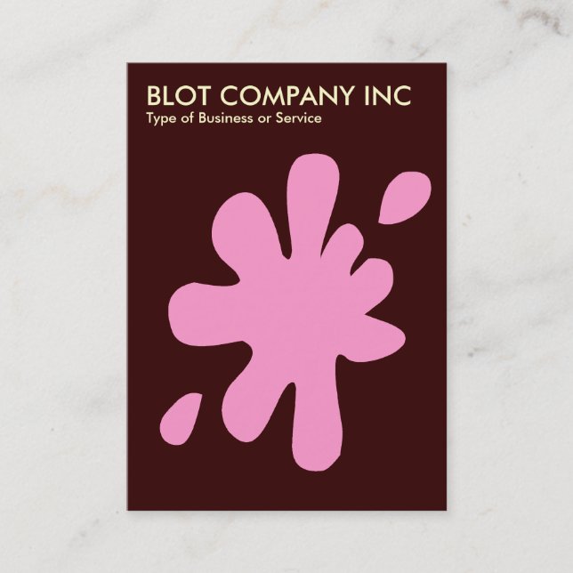 Carte De Visite Big Blot - rose avec crème sur Dark Brown 330000 (Devant)