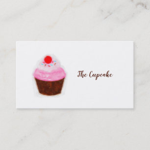 Carte De Visite Big Cupcake & Cherry Aquarelle Chic Boulangerie