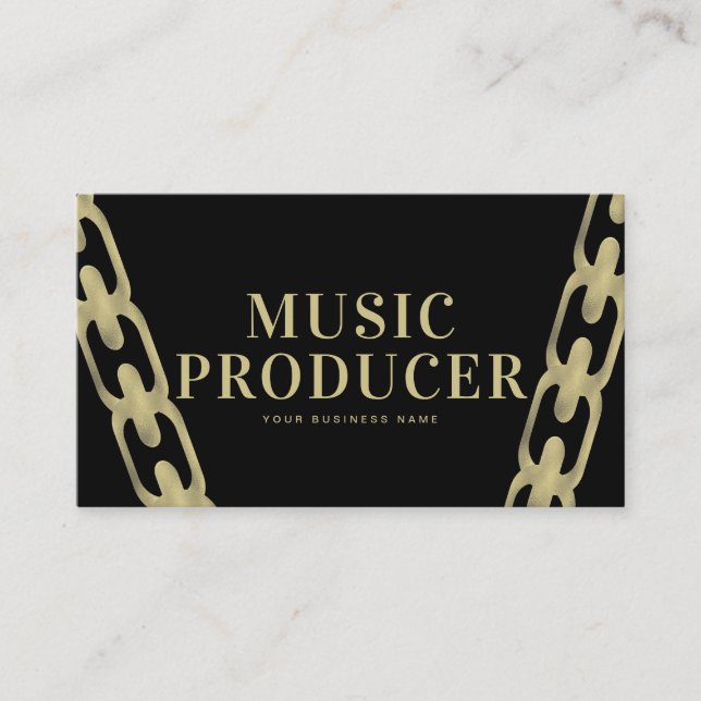 Carte De Visite Big Foil Chain Music Producteur DJ (Devant)
