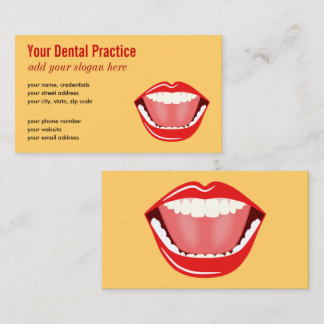 Carte De Visite Big Mouth Gold Professional Dental Kids Dentiste