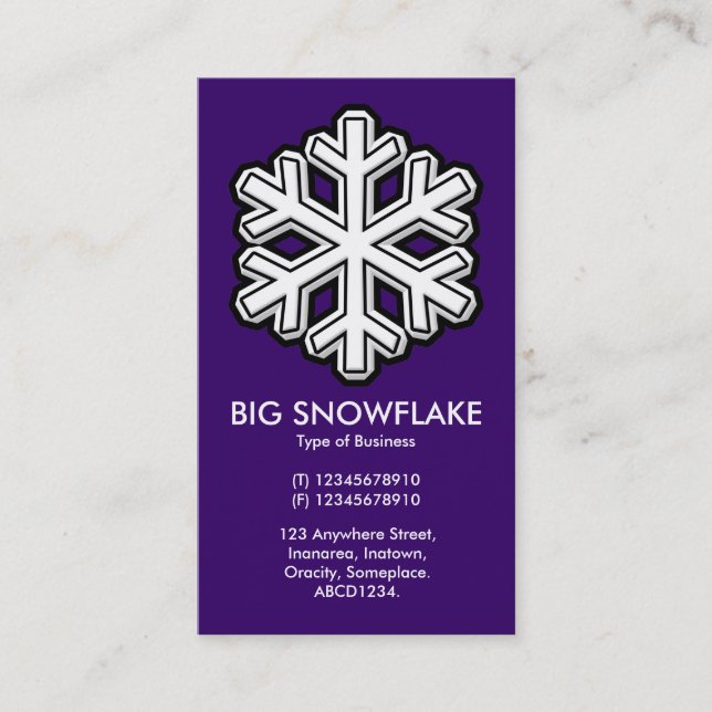 Carte De Visite Big Snowflake - Violet foncé (330066) (Devant)