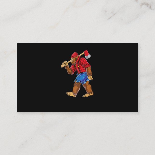 Carte De Visite Bigfoot Lumberjack T-shirt Sasquatatch Carpenter H (Devant)