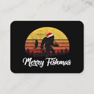 Carte De Visite Bigfoot Noël Chapeau de Père Noël Joyeux Fishmas V