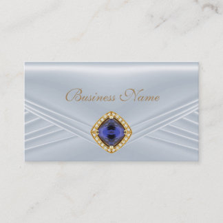 Carte De Visite Bijou élégant bleu argent diamant