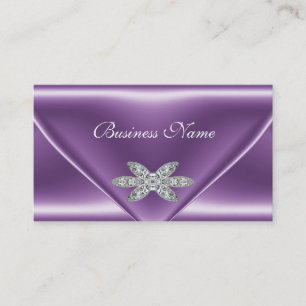 Carte De Visite Bijou élégant mauve violet argent diamant