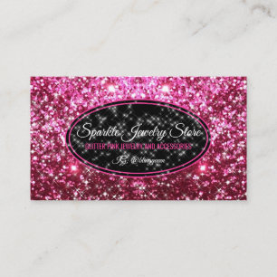 Carte De Visite Bijou Étincelle Rose Pailleté Glam Starlust